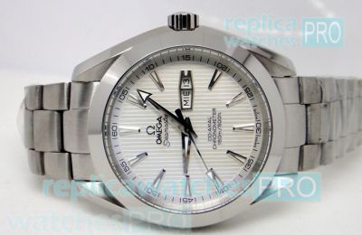 Copy Omega Seamaster Aqua Terra 150 White Dial SS Case Watch